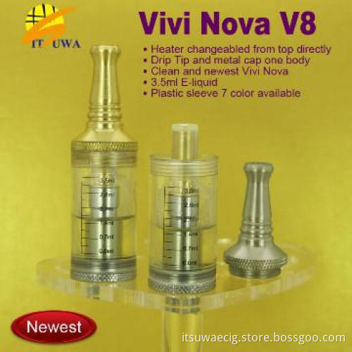 3.5ml V8 aluminium tank vivi nova e-cigarette